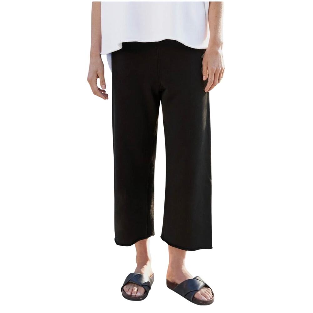 Frank & Eileen Catherine 24” Favorite Sweatpant Black Cropped Wide Leg
s medium
